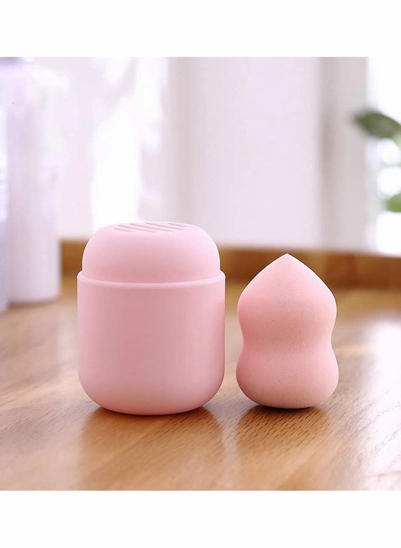 SYOSI 2 Pack Makeup Sponge Holder Pink Silicone Storage Case with Drying Beauty for Women Girl - Image 4