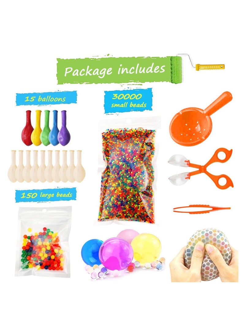 Cutie Cute - Water Beads Pack (30000 Small Water Beads /150 Large Jumbo Water beads/15 Balloons) Mixed Jelly Beads Water Gel Balls,Sensory Toys and Decoration - Image 1