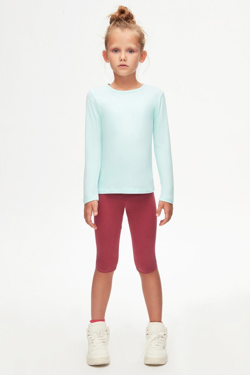 Lovetti Mint Basic Seasonal Lycra Long Sleeve Girls T-Shirt  - Image 1