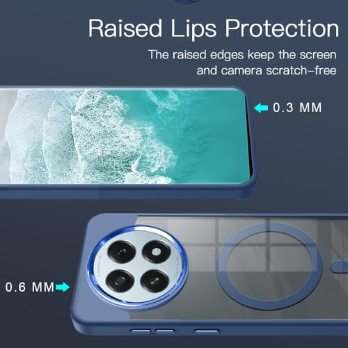 KARWAN Translucent Hybrid Back Case Cover Compatible with Oppo F29 Pro Shockproof Case with Camera Protection, N52 Magnet Cover Case with Magnetic MagEaze Wireless Charging Cover (Blue) - Image 4