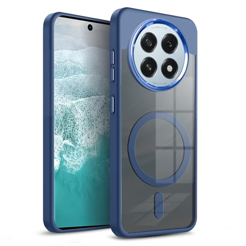 KARWAN Translucent Hybrid Back Case Cover Compatible with Oppo F29 Pro Shockproof Case with Camera Protection, N52 Magnet Cover Case with Magnetic MagEaze Wireless Charging Cover (Blue) - Image 1