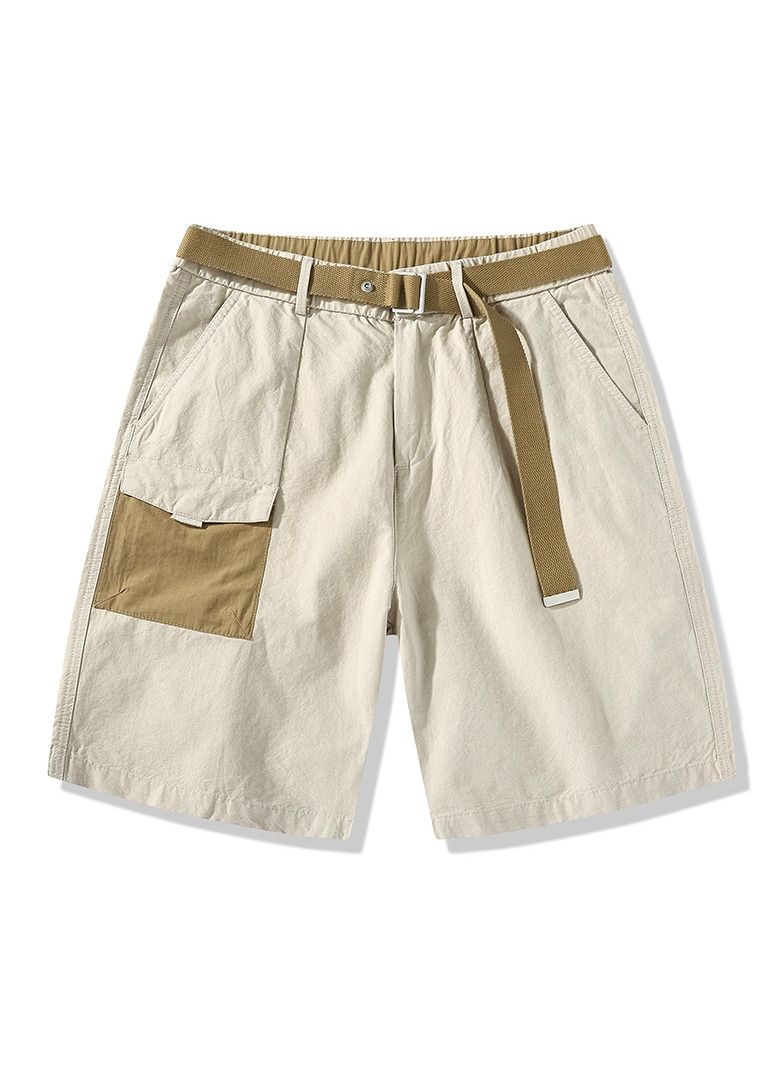 Loquat New Men's Japanese Pure Cotton Work Shorts Khaki  - Image 1