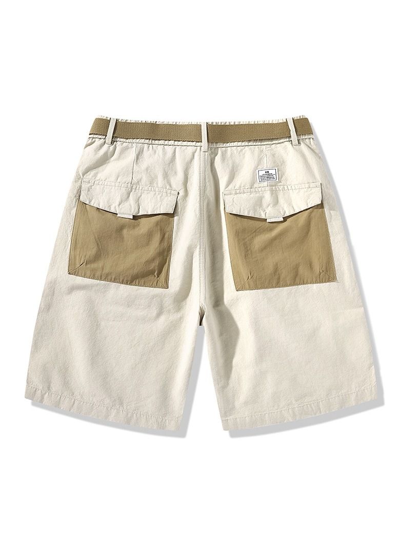 Loquat New Men's Japanese Pure Cotton Work Shorts Khaki  - Image 2