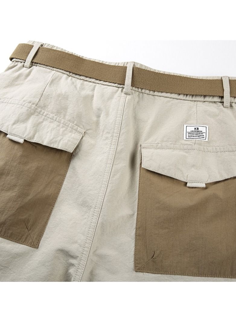 Loquat New Men's Japanese Pure Cotton Work Shorts Khaki  - Image 3