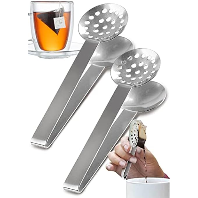 KASTWAVE Stainless Steel Tea Bag Squeezer Set Of 4 For Loose Leaf And Iced Tea Perfect Kitchen Tool - Image 1