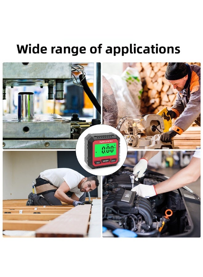 مقياس زوايا رقمي مغناطيسي بشاشة LCD، مقياس ميل إلكتروني صغير محمول، مسطرة زوايا رقمية للقياس الدقيق - Image 4