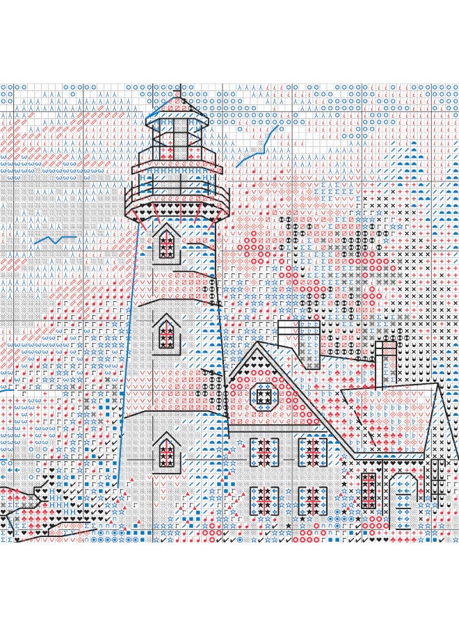 DIMENSIONS 6883 Gold Collection Counted Cross Stitch Kit, Beacon at Dawn, 18 Count Ivory Aida, 5'' x 7'' - Image 4