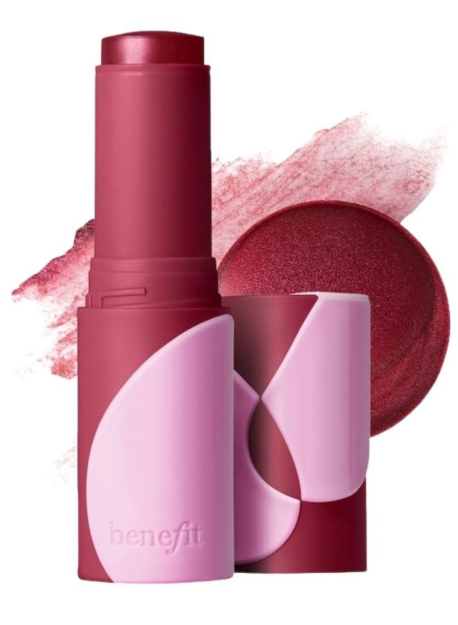 Benefit Juice Stick Dewy Gel Blush – Jam (Rich Berry) 0.28 oz / 8 g | Hydrating Sheer Gel Blush Stick with Dewy Finish, Lightweight Buildable Color - Image 1