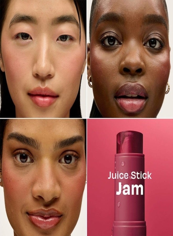 Benefit Juice Stick Dewy Gel Blush – Jam (Rich Berry) 0.28 oz / 8 g | Hydrating Sheer Gel Blush Stick with Dewy Finish, Lightweight Buildable Color - Image 2