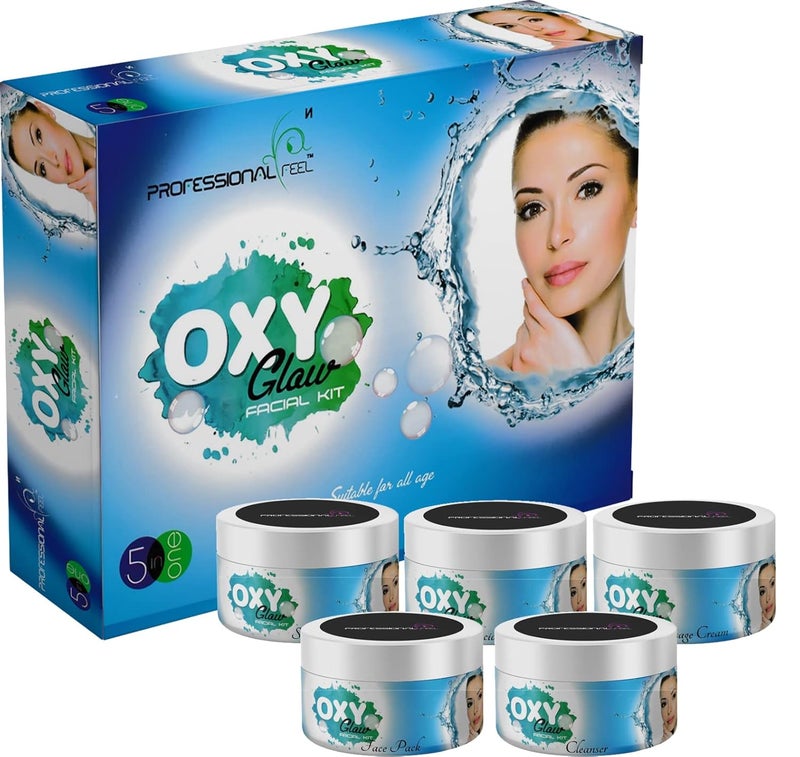 Professional Feel Oxy Glow Facial Kit 250 GM Cool  Oil Control  Anti Pollution  Salon Grade  All Skin Types - Image 1