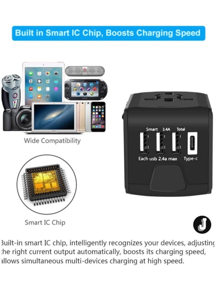 JAJEEK "NEW Universal International Travel Power Adapter with High-Speed USB Ports" - Image 4