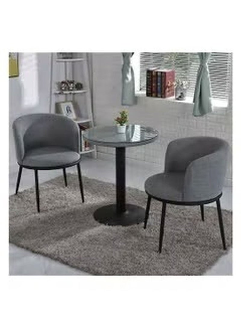 Generic Round Table With Two Chairs Grey  - Image 2
