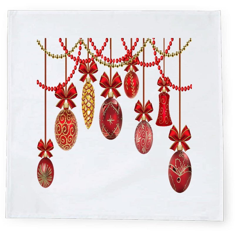 Khakee 6 Pcs Christmas Theme Silk Table Napkins 10x 10 for Xmas Decoration Christmas OrnamentsChristmas Giftxmas21255 - Image 3