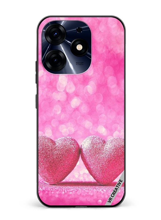 VR CREATIVE Protective Case Cover For Tecno Spark 10 Pro Pink Heart Design Multicolour - Image 1