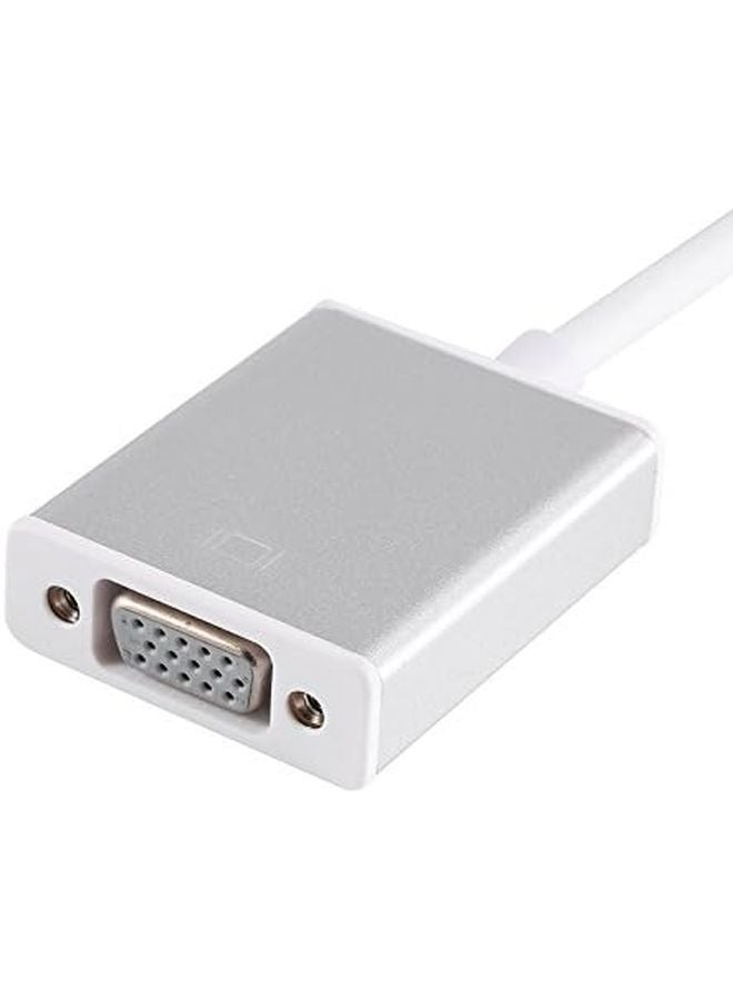 Type C to VGA Adapter Plug and Play Silver Aluminum for Presentations and Meetings - Image 5