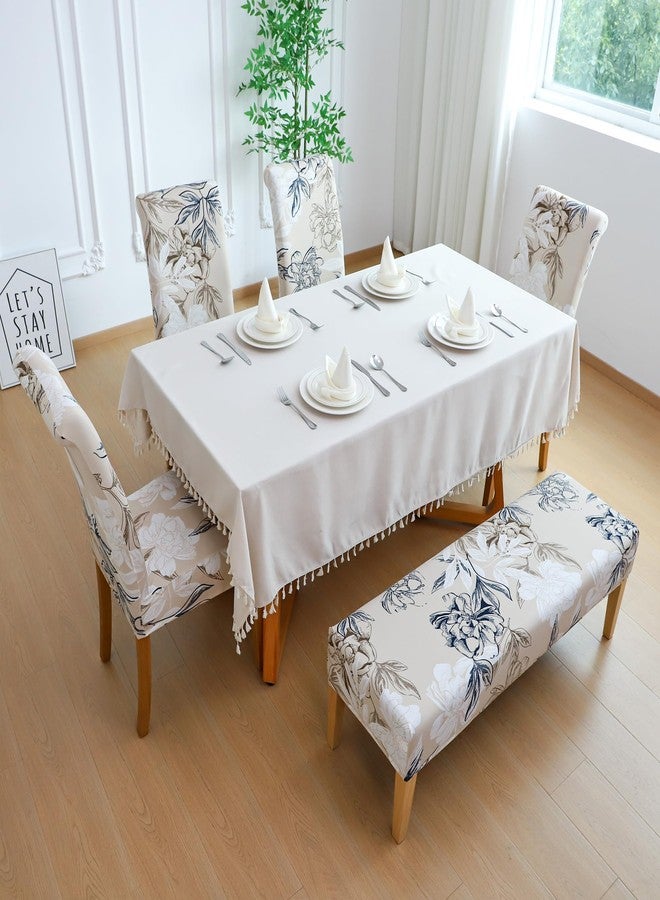 FORCHEER 4 Chair and Bench Covers for Dining Chairs Waterproof Floral Dining Room 4 Piece Kitchen Chair Slipcovers with Bench Seat Cover Set Washable (Waterproof Elegent-Flowers) - Image 5