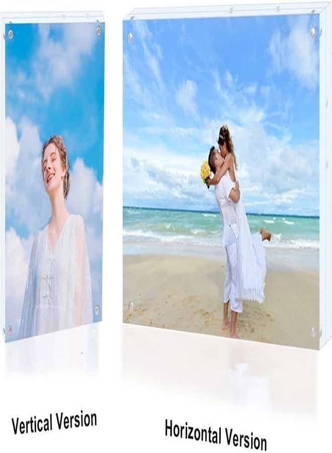 JUOIFIP 5 Pack Acrylic Picture Frame 5x7 Clear Double Sided Magnetic Picture Frameless Desktop Display Photo Frame with Stand Best Gift for Family, Baby, Friend - Image 3