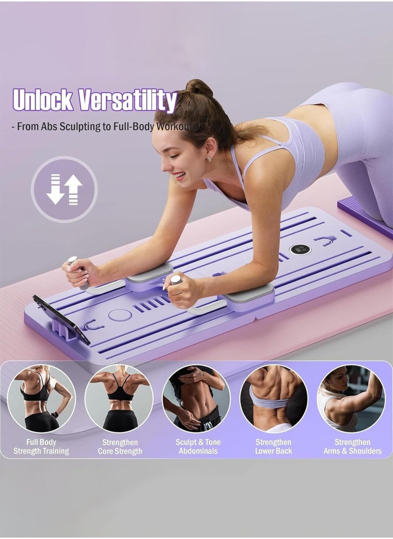 Jourvent - Pilates Board,  2025 Pilates Reformer Set, 5 in1 Pilates Reformer Machine with Timer, Multi-Purpose Foldable Pilates Reformer Board for Home, Pilates Sliding Board for Home Women Men - Image 1