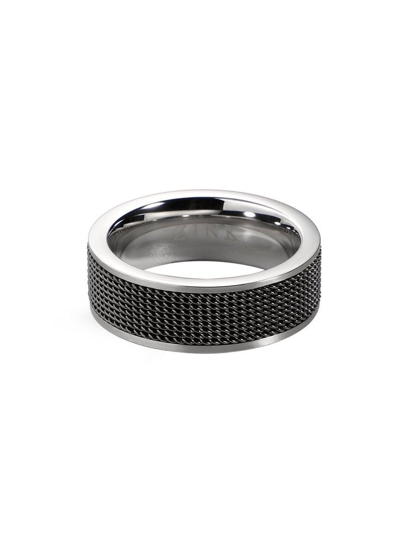 ZINK Men's Silver & Black Stainless Steel Ring | ZJRG006SPMG-22 - Image 2