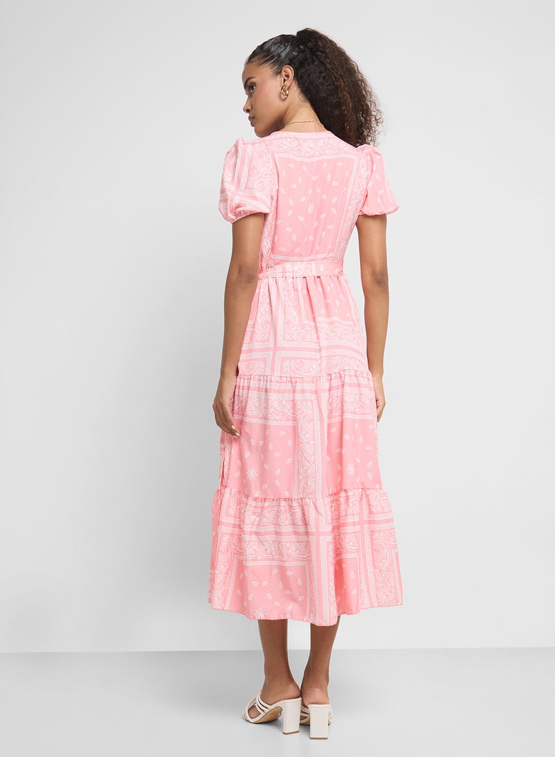 جينجر فستان بطباعة هندسية - Image 2