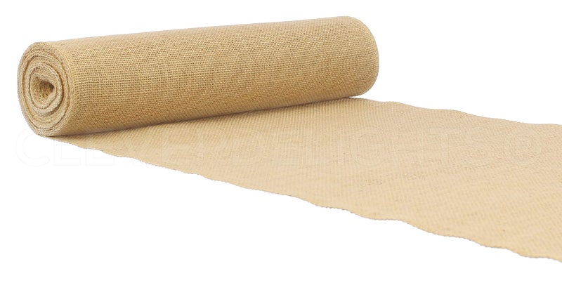 CleverDelights 14 Premium Burlap Roll 10 Yards NoFray Finished Edges Jute Burlap Fabric 14 Inch