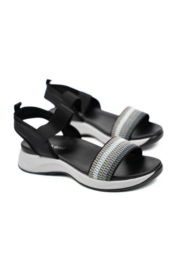 Mon Ami Women’s Comfort Platform Sandals | Lightweight Elastic Strap Walking Sandals | Cushioned Open Toe Casual Summer Footwear | Breathable Fashion Sandals for Daily Wear Travel Outdoor Use | Soft Comfort Sole Slip On Ladies Sandals - Image 5
