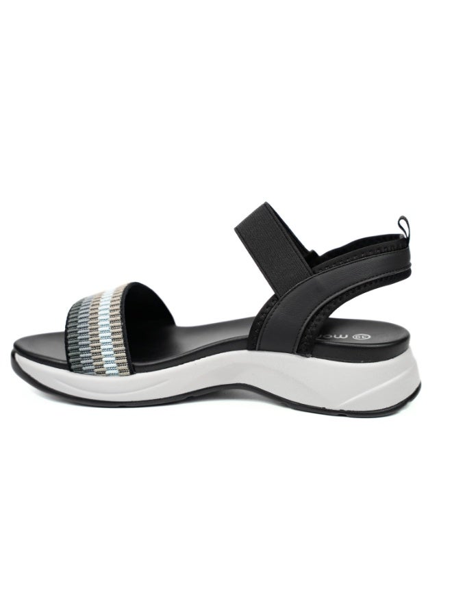 Mon Ami Women’s Comfort Platform Sandals | Lightweight Elastic Strap Walking Sandals | Cushioned Open Toe Casual Summer Footwear | Breathable Fashion Sandals for Daily Wear Travel Outdoor Use | Soft Comfort Sole Slip On Ladies Sandals - Image 2
