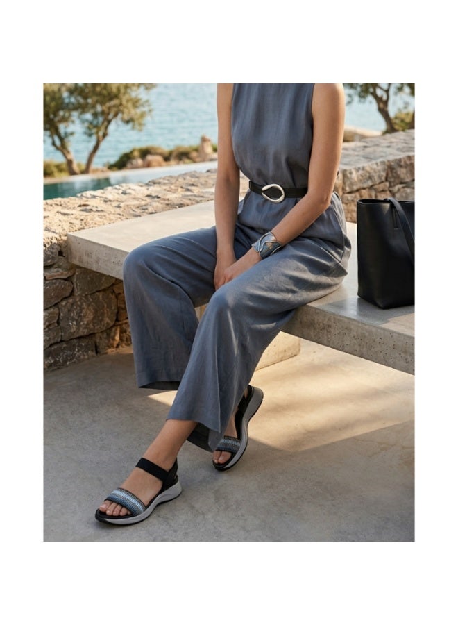 Mon Ami Women’s Comfort Platform Sandals | Lightweight Elastic Strap Walking Sandals | Cushioned Open Toe Casual Summer Footwear | Breathable Fashion Sandals for Daily Wear Travel Outdoor Use | Soft Comfort Sole Slip On Ladies Sandals - Image 2
