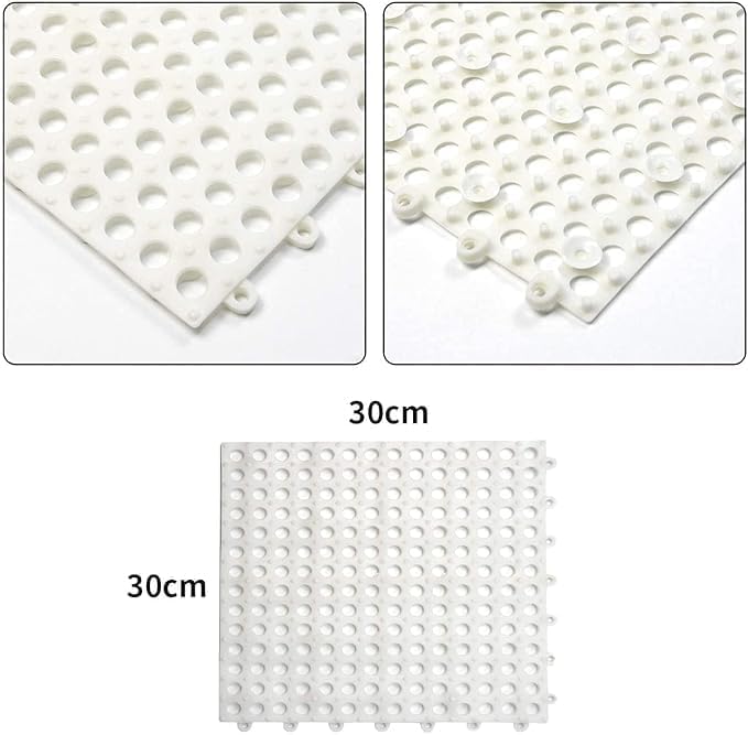 6 pcs Interlocking Shower mat for Bathroom Anti Slip Big Size Bathtub mat with Drain Holes Suction Cups for Bathroom Inside Rubber mat for Floor Tiles 12 12 inchMulticolour 2024  - Image 4
