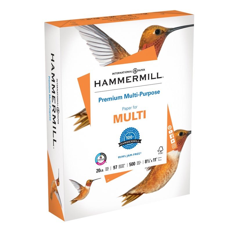 Hammermill Printer Paper, Premium Multipurpose Paper 20 lb, 8.5 x 11 - 1 Ream (500 Sheets) - 97 Bright, Made in the USA - Image 3