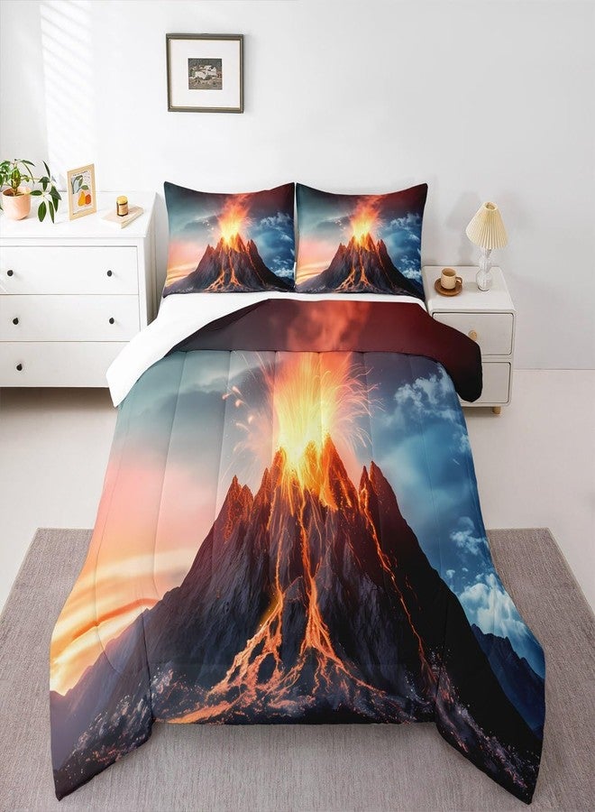 Feelyou Volcano Comforter Full Kids Fire Mountain Bedding Set for Kids Boys Girls Lightweight Soft Nature Comforter All Season Decor Quilt Duvet - Image 1
