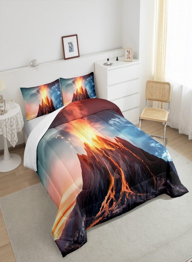 Feelyou Volcano Comforter Full Kids Fire Mountain Bedding Set for Kids Boys Girls Lightweight Soft Nature Comforter All Season Decor Quilt Duvet - Image 2