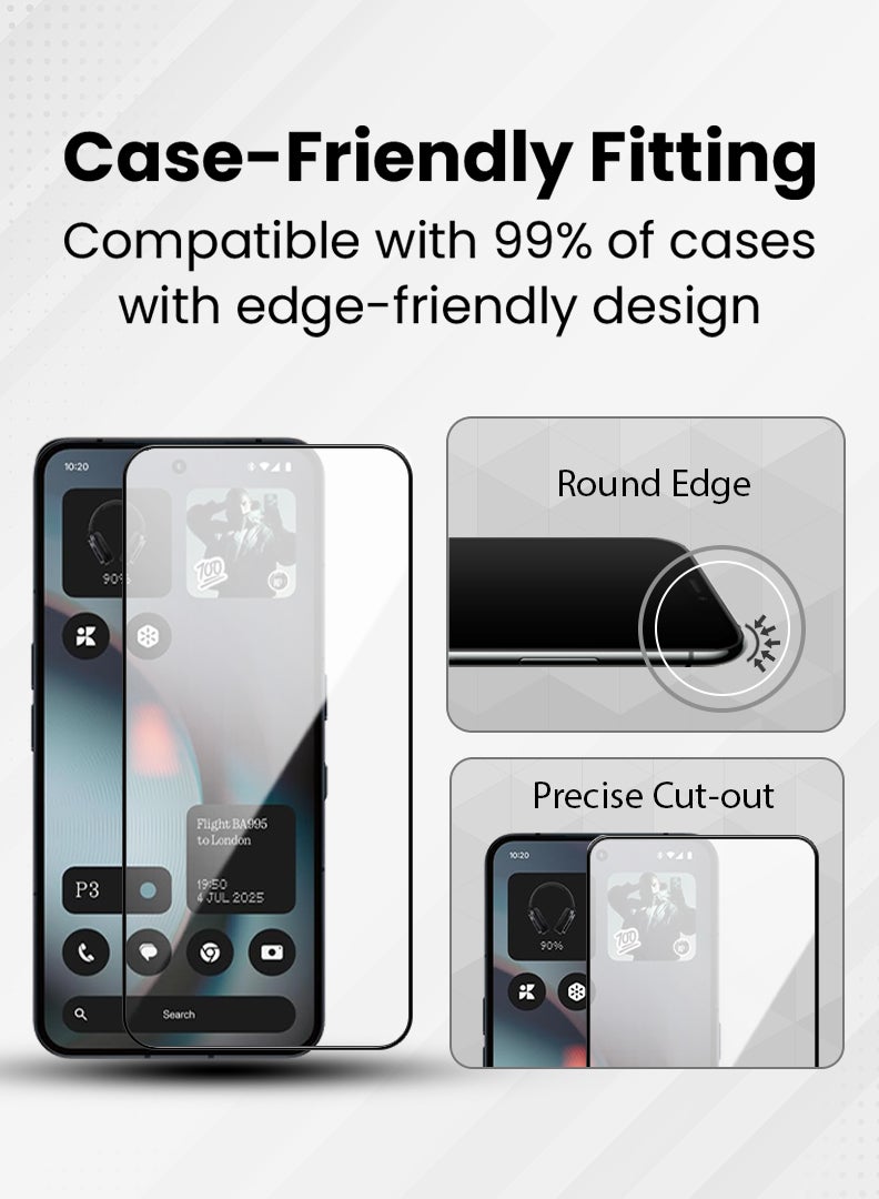 Case Up حماية شاشة لهاتف ناثينغ (3) 6.67 بوصة زجاج مقسى بصلابة 9H، تركيب سهل بدون فقاعات، تغطية كاملة، مقاوم للخدوش وحساس للمس - Image 5