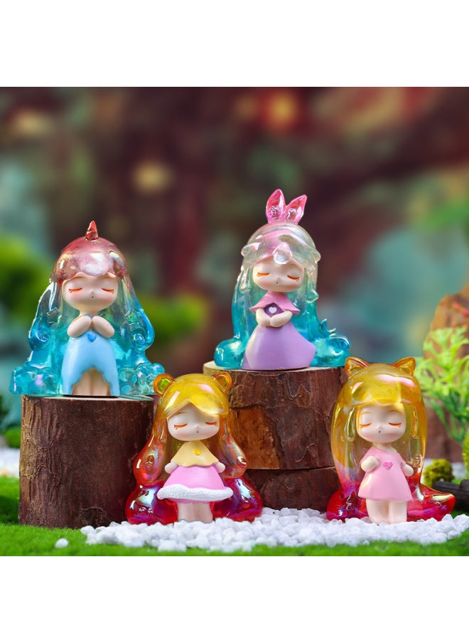 null - Lights Blind Box Cute Rabbit Unicorn Hand-made Desktop Ornaments Girl Toy Birthday Gift-Color:Jade Gui Dog (lights Up As Soon As You Shoot It)★Unzip The Pat Light)-Specification:Dream Night Light Up Blind Box - Image 1