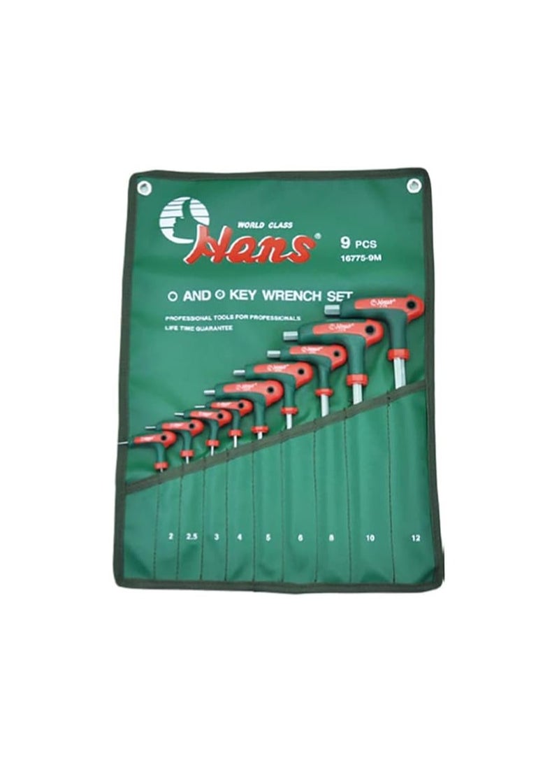 Hans 9-Piece Long Hex Wrench Set w/ Plastic Handle 2–12mm – Model 16775-9M