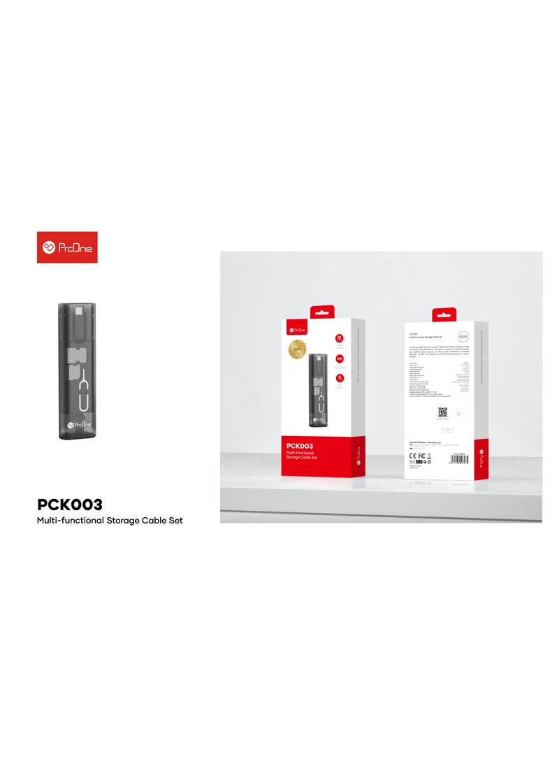 ProOne - ProOne USB Cable Conversion Storage Box, Multi-type Charging Cable Converter, Micro Data Transfer Tool, PD 60W Charging and Data Transfer Cable Kit, Sim Card Tray Eject Tool and Slots - Image 1