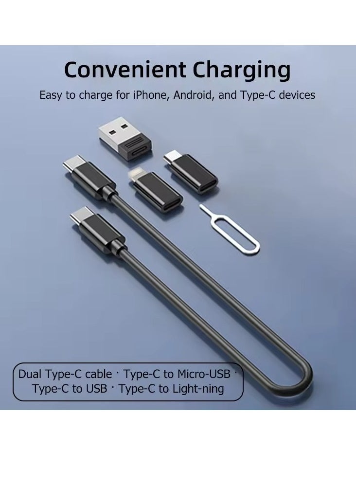 ProOne - ProOne USB Cable Conversion Storage Box, Multi-type Charging Cable Converter, Micro Data Transfer Tool, PD 60W Charging and Data Transfer Cable Kit, Sim Card Tray Eject Tool and Slots - Image 1