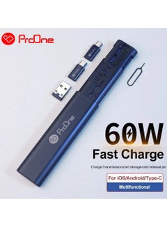 ProOne ProOne USB Cable Conversion Storage Box, Multi-type Charging Cable Converter, Micro Data Transfer Tool, PD 60W Charging and Data Transfer Cable Kit, Sim Card Tray Eject Tool and Slots  - Image 2