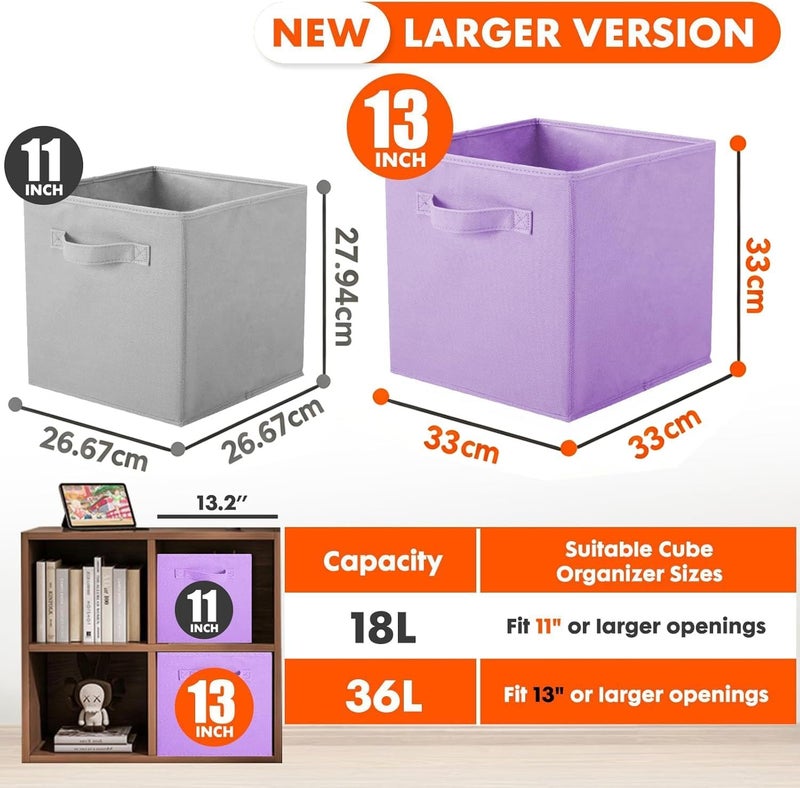 PowerKing Cube Storage Boxes, Foldable Fabric Storage Bins And Cloth Storage Organizer Drawer For Shelves, Closet And Toys Storage, 33 X 33 X 33 CM - Image 5