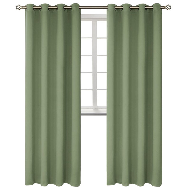 BGment Room Darkening Curtains 120 Inches Long - Grommet Thermal Insulated Drapes Window Treatment Curtains for Bedroom  2 Panels  52 x 120 Inch  Grass Green - Image 1