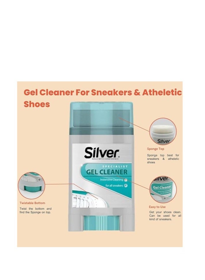 Silver Sneaker Cleaner Whitener and Stain Remover with Clear Sponge Top - Image 2