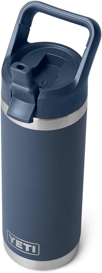 YETI Rambler C Straw Bottle Stainless Steel Vacuum Insulated Bottle with Straw Cap Navy 18 oz 532 ml