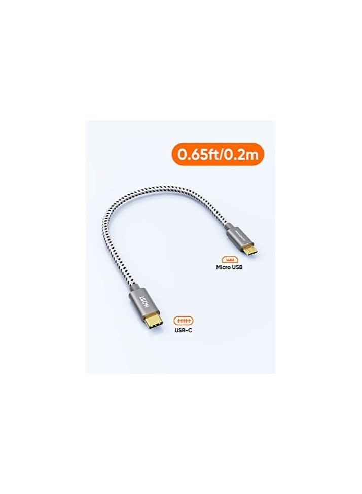 CableCreation Type USB-C to Micro USB 2.0 Cable, 0.65ft Short Type C Cable for Galaxy S8/S8 Plus, Google Pixel 2 XL & other Android Devices - Image 2