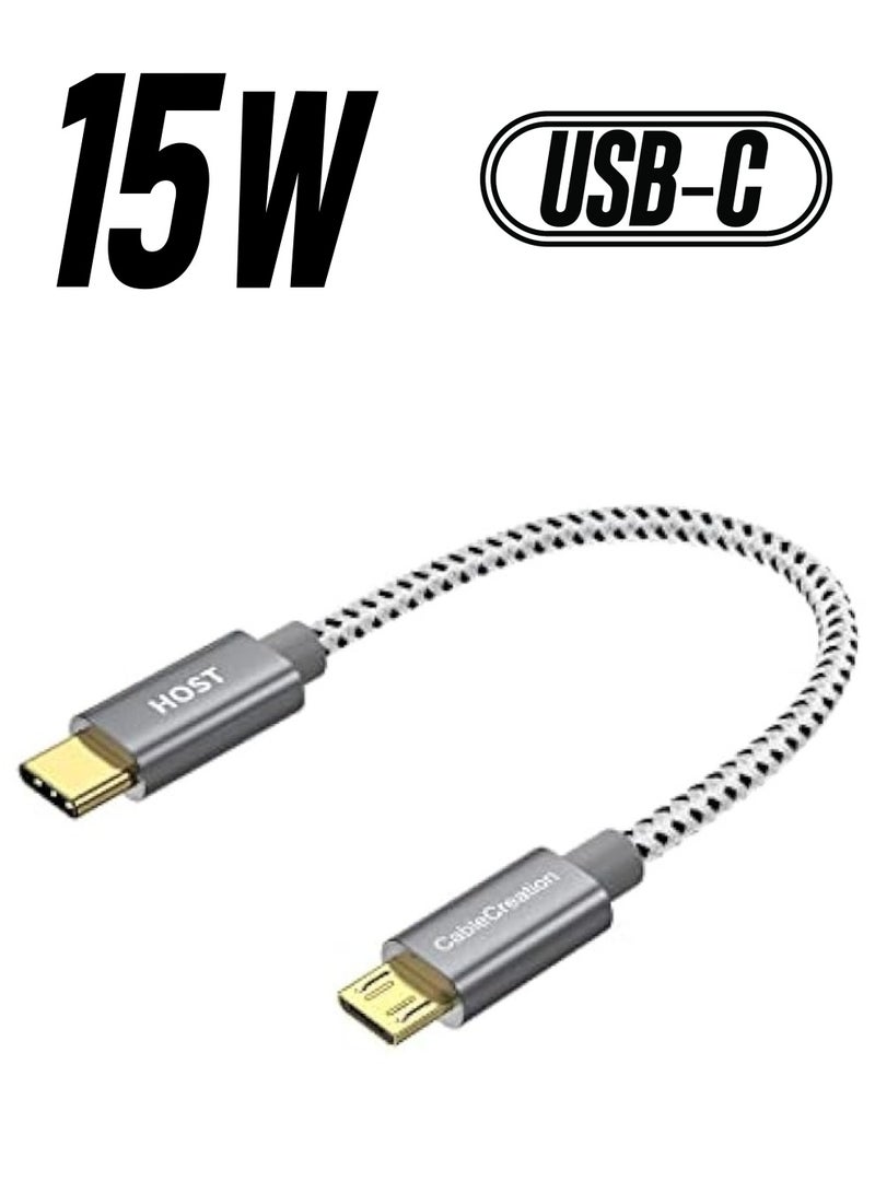CableCreation Type USB-C to Micro USB 2.0 Cable, 0.65ft Short Type C Cable for Galaxy S8/S8 Plus, Google Pixel 2 XL & other Android Devices - Image 1