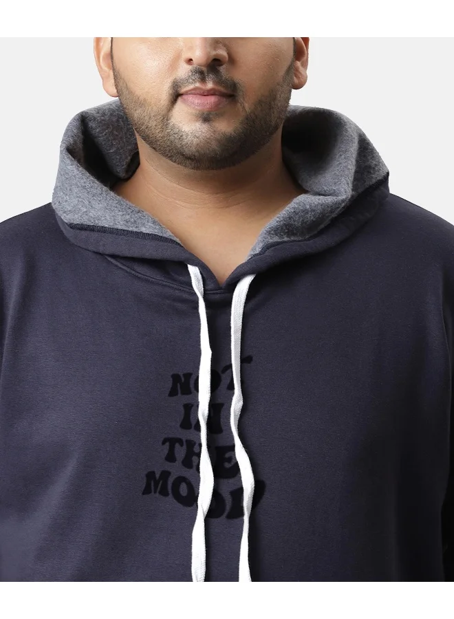 Instafab Plus Instafab Plus Men's Navy Blue Not In The Mood Hoodie