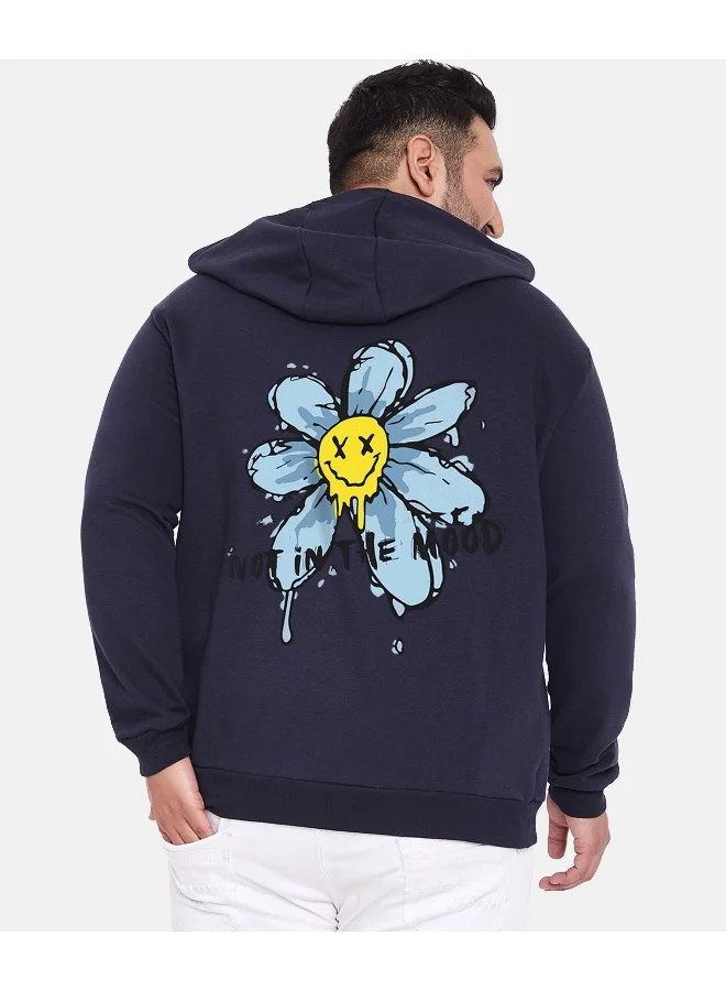 Instafab Plus Instafab Plus Men's Navy Blue Not In The Mood Hoodie