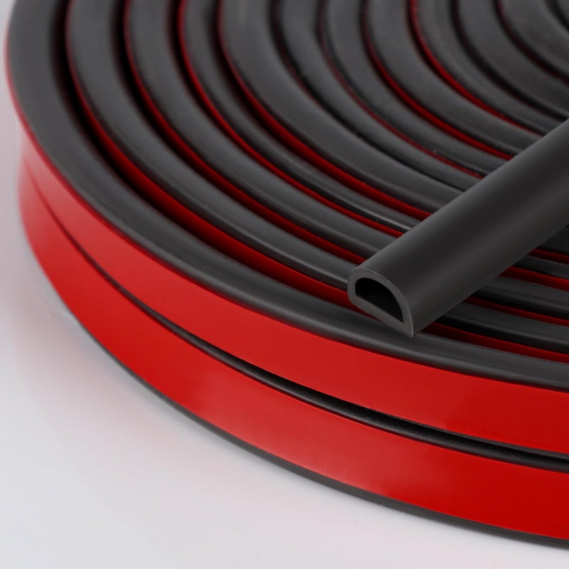 Silicone Weather Stripping Door Seal 20FT Self Adhesive DShaped Door Weather Stripping for Door FrameWindow Seal