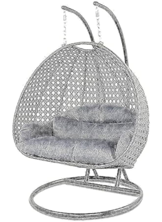 Sweet Furniture Double Hanging Swing Chair – Cozy Outdoor Hammock Seat for 2 Persons, Ideal for Garden, Balcony, or Patio. 