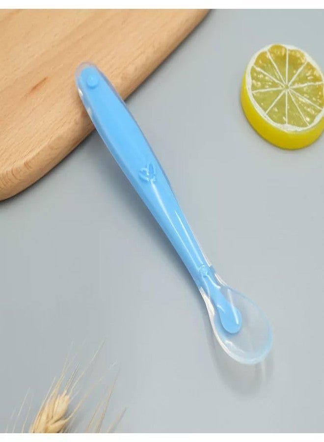 Double Head Baby Spoon Silicone Soft Baby Fruit Scraping Mud Spoon Feeding Spoons Training Scrapping Fruits Children Babies for Gifts. (Silicone Spoon)