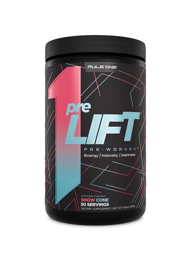 Rule 1 Proteins قاعدة 1 preLIFT قبل التمرين، مخروط الثلج - 30 حصة، 6 جرام سيترولين، 3.2 جرام بيتا ألانين، 3 مصادر كافيين + 20 أخرى للطاقة، اليقظة، والتحمل (30 حصة، مخروط الثلج) - Image 1